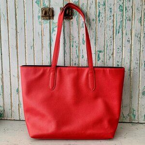 Red Pebbled Leather-looking Tote bag